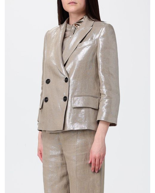 Brunello Cucinelli Gray Double-Breasted Blazer