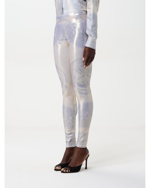 Versace White Leggings With La Coupe Des Dieux Print