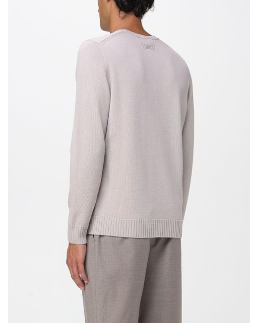 Drumohr Gray Wool Crew Neck Sweater for men