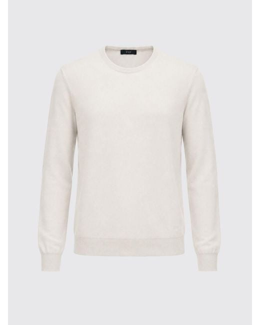 Fay White Basic Cotton And Silk Pullover for men