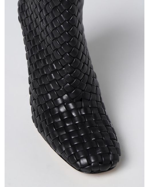 Bottega Veneta Black Raffia 10cm Ankle Boots
