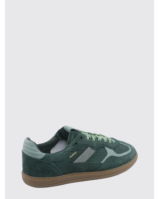Alohas Green Tb.490 Color-Block Leather And Suede Sneakers