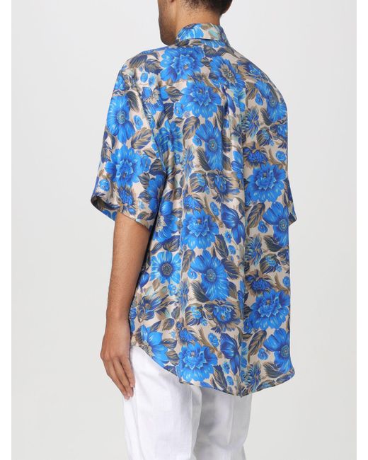 Camicia a fantasia floreale di Moschino Couture in Blue da Uomo
