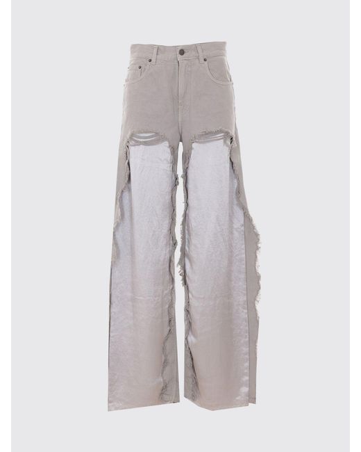 Haikure Gray Distressed Denim Palazzo Jeans