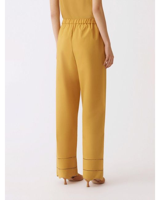 Fabiana Filippi Yellow Cotton Palazzo Trousers