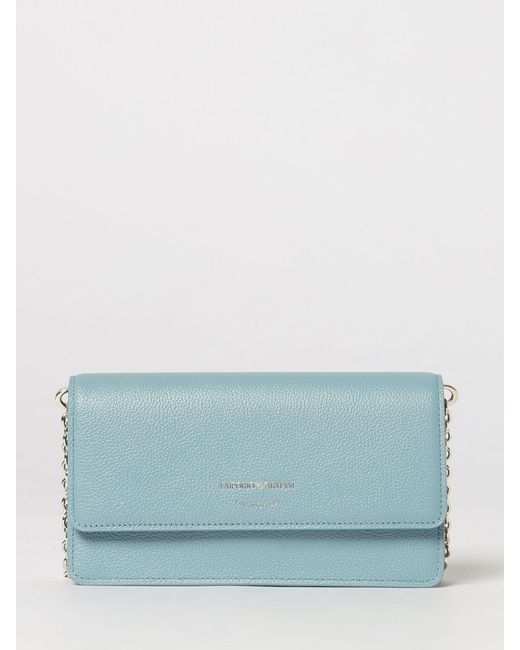 Emporio Armani Blue Grained Leather Bag