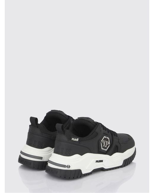 Philipp Plein Black Leather And Mesh Sneakers for men