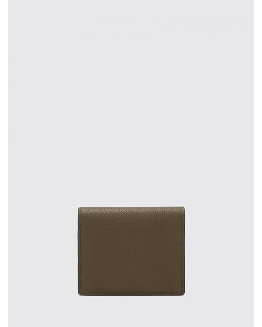 Totême  Gray T-Lock Grained Leather Card Holder