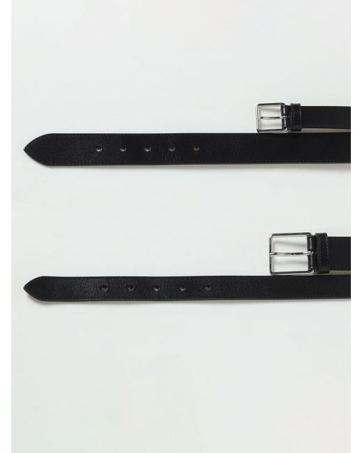 Cintura doppia in pelle di Alexander McQueen in Gray