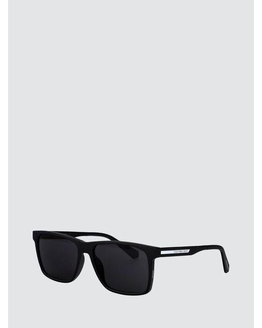 Calvin Klein White Aviator Acetate Sunglasses With Contrast Logo for men