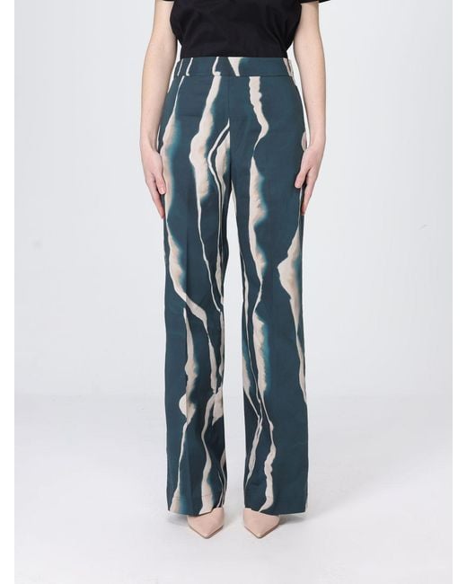 Liviana Conti Blue Cesira Printed Poplin Trousers