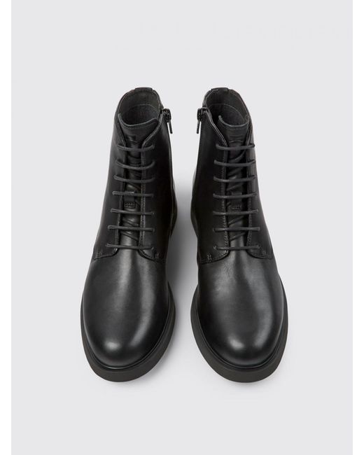 Camper Black Flat Ankle Boots