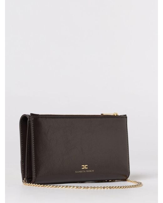 Elisabetta Franchi Gray Faux Leather Wallet Bag