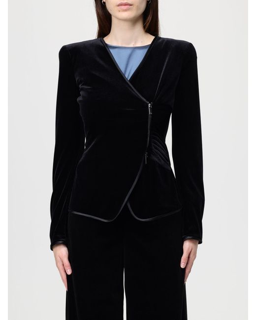 Emporio Armani Black Velvet Blazer Jacket