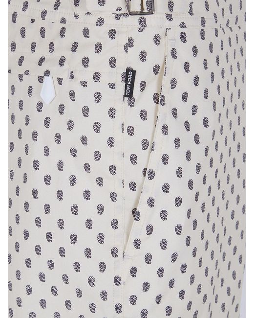Tom Ford Natural Paisley Print Polyester Swim Trunks for men