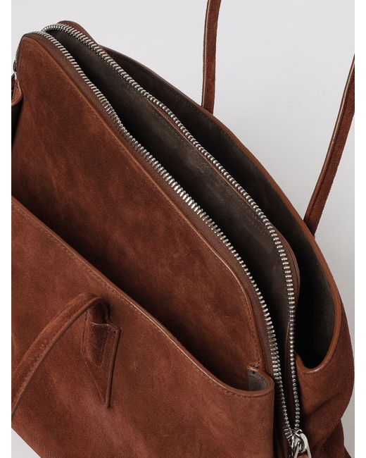 The Attico Brown La Passeggiata Medium Suede Bag