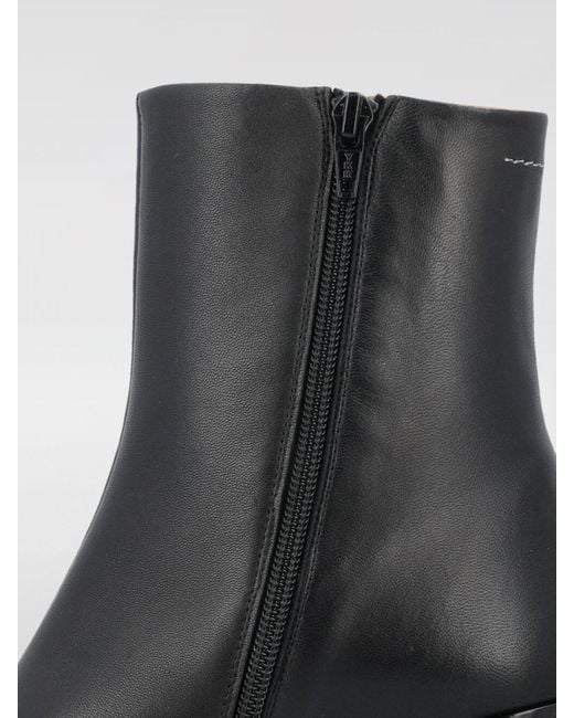 MM6 by Maison Martin Margiela Black Flat Ankle Boots