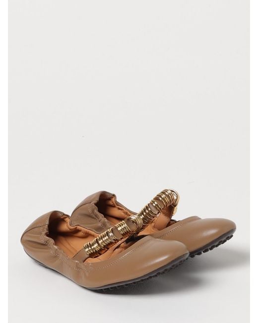 Tod's Natural Gommino Ballerina Leather Flats