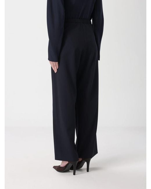 Max Mara Blue Gabardine Wide-Leg Trousers