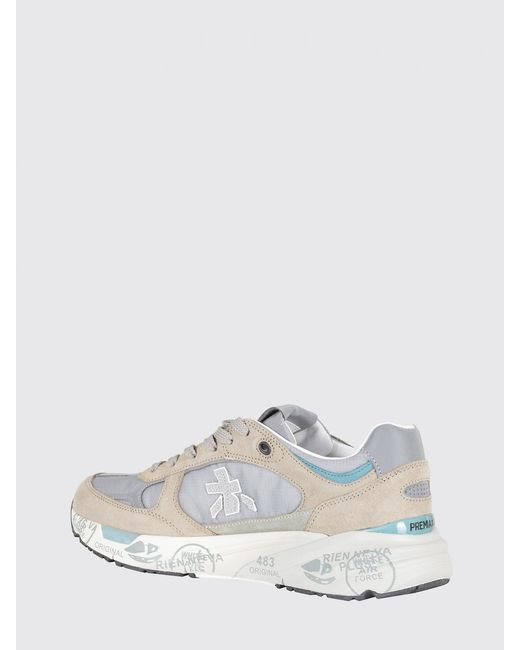 Premiata White Mase Suede And Canvas Sneakers for men