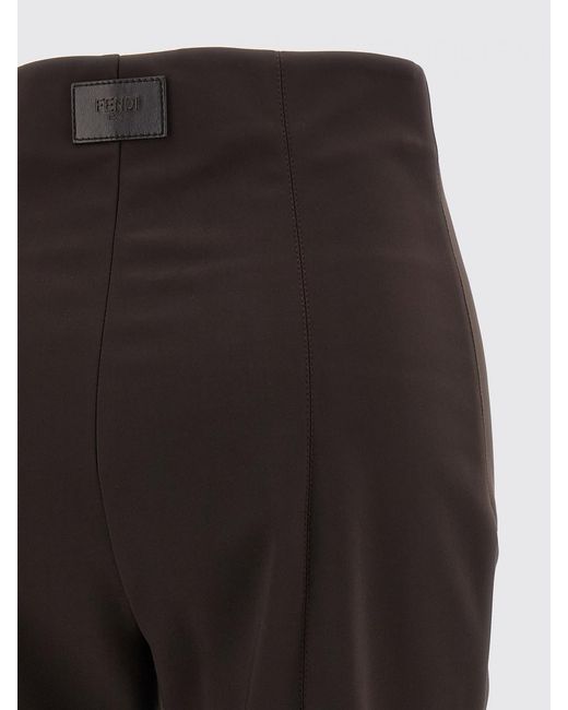 Fendi Black Flared Stretch Jersey Pants