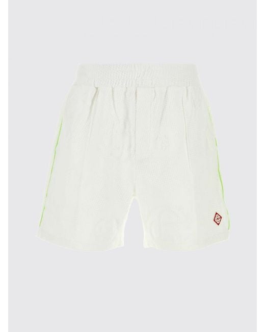 Casablanca White Cotton-Blend Athletic Shorts With An Elasticated Waist And Logo for men