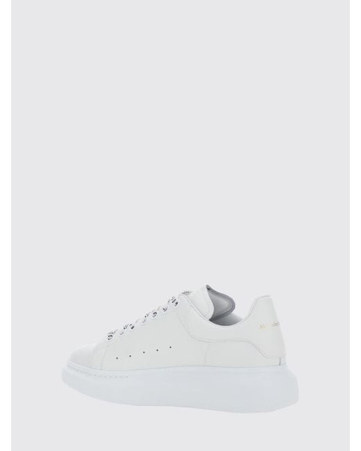 McQueen White Oversize Calf Leather Sneakers With Suede Insert And Chunky Sole for men