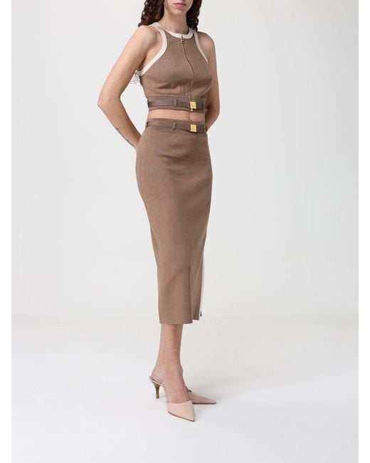 Elisabetta Franchi Natural Viscose Pencil Skirt