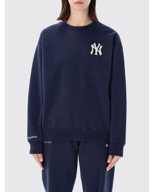 Sporty & Rich Blue Sporty &Amp Rich Monogram Crewneck Sweatshirt