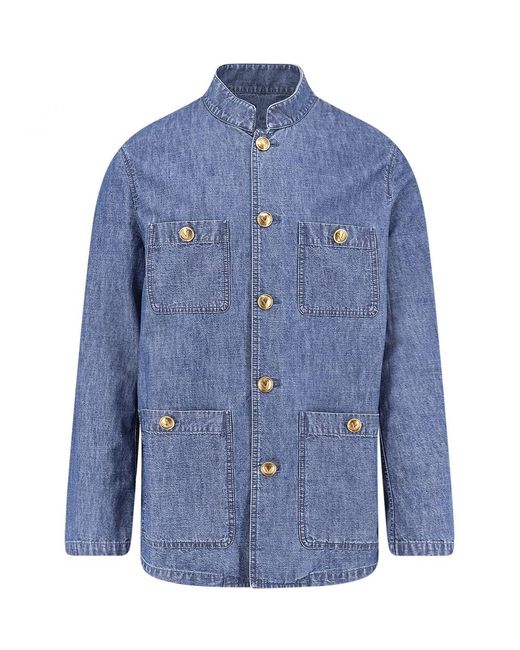 Valentino Blue Cotton Denim Saharan Jacket for men