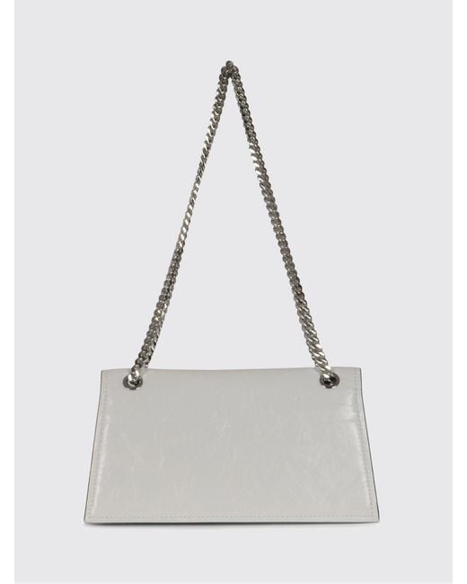 Tory Burch White Kira Ruched Leather Bag