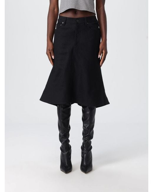 Balenciaga Black Flared Denim Skirt