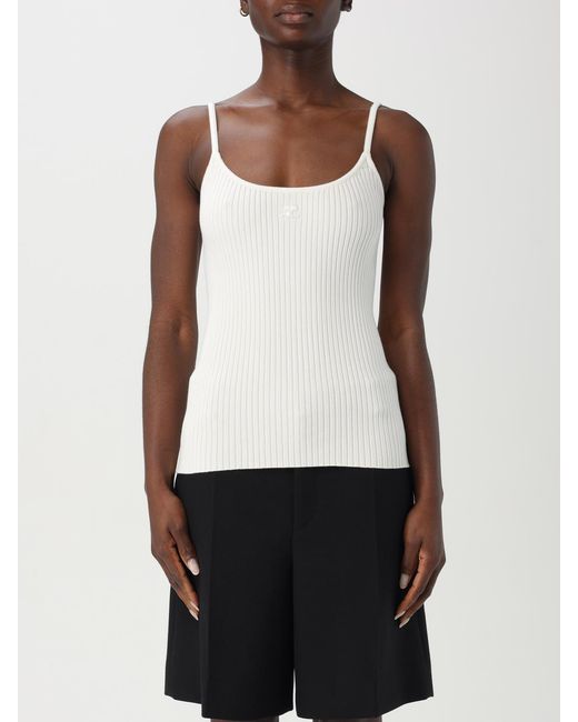 Courreges White CourrÈ Ges Stretch Cotton Tank Top