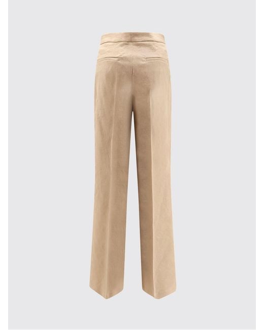 Pinko Natural Linen Blend Palazzo Trousers