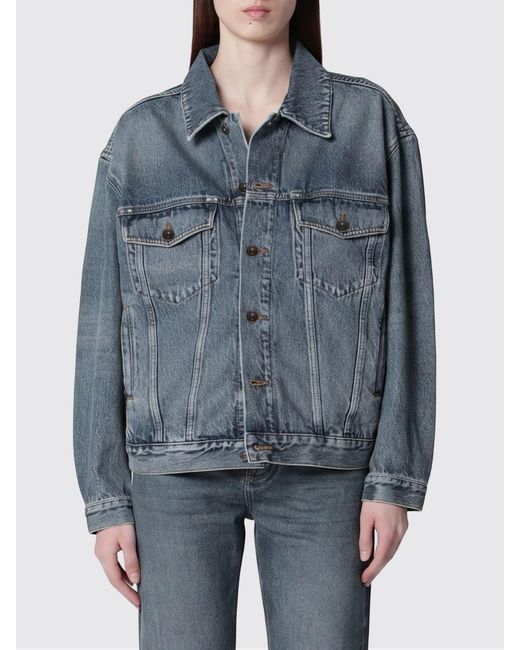 Balenciaga Blue Relaxed Fit Jacket With Rear Logo