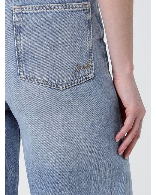 Boss Blue Wide-Leg Cotton Denim Jeans