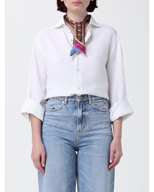 Etro White Printed Silk Bandeau