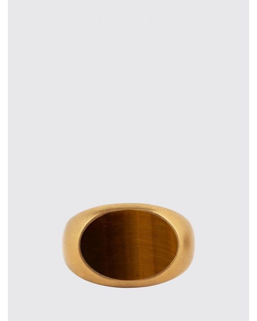 Dries Van Noten Metallic Brass Ring With Set Stone for men