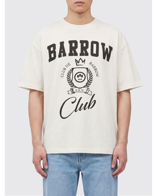 Barrow Natural Cotton T-Shirt With Logo for men