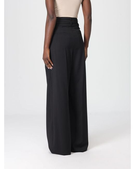 Sportmax Black Virgin Wool Trousers With Darts