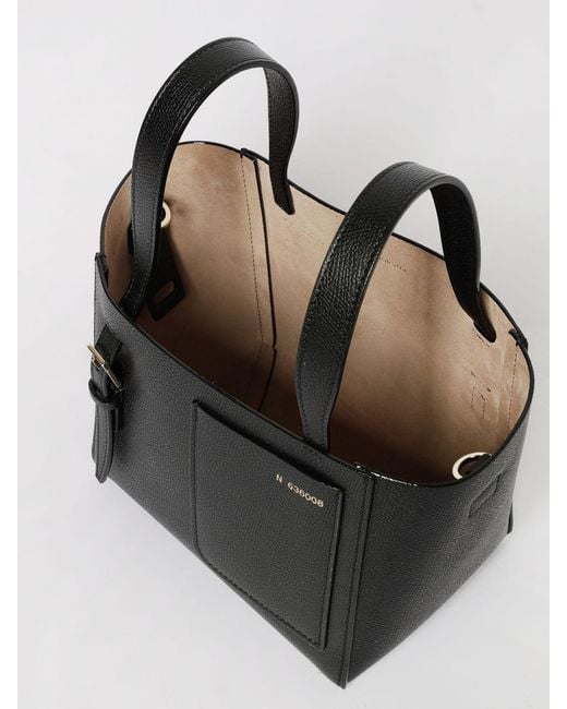 Valextra Black Bucket Mini Grained Leather Bag