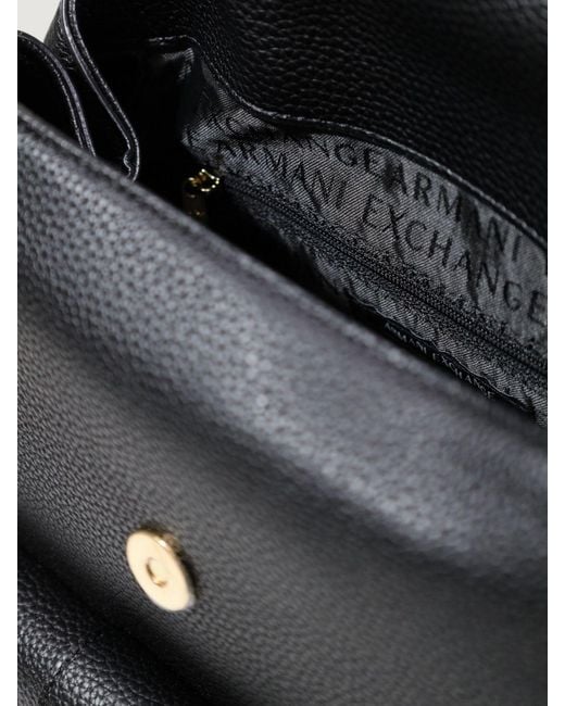 ARMANI EXCHANGE Black Grained Synthetic Leather Backpack