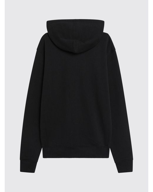 AMI Blue Cotton Zip-Up Hoodie With Embroidered Logo And Kangaroo Pocket