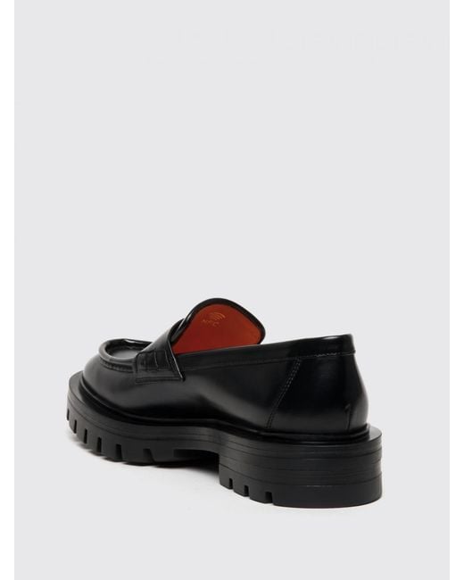 Santoni Black Loafers