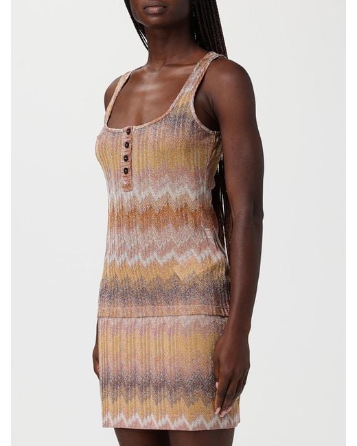 Missoni Brown Zig Zag Lurex Viscose Top