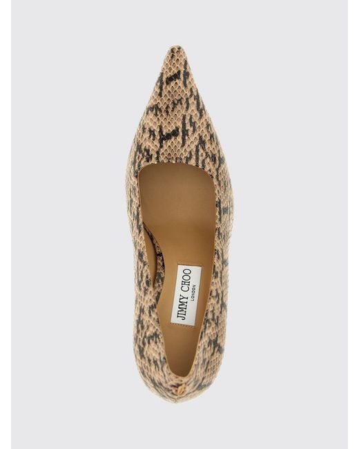 Jimmy Choo Natural Ixia 80 Python-Print Leather Pumps With A Teardrop Heel