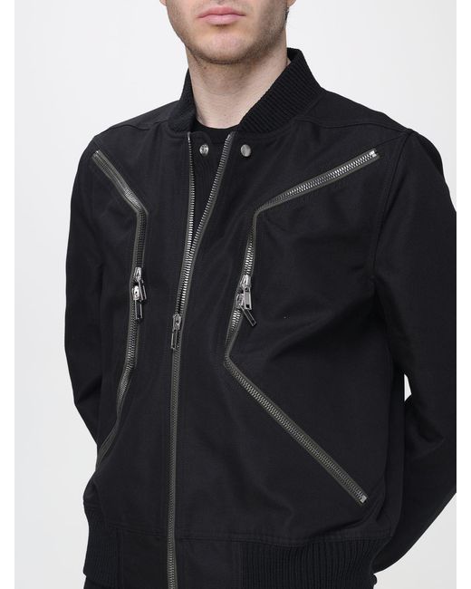 Rick Owens Blue Cotton Bomber Jacket for men