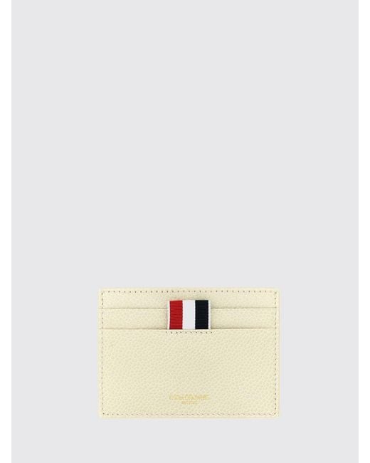 Thom Browne Natural Hector Grained Leather Card Holder
