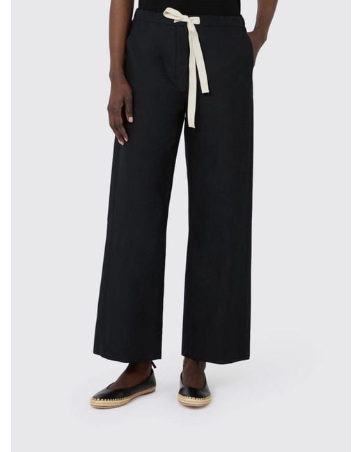 Max Mara Black Cotton Wide-Leg Trousers
