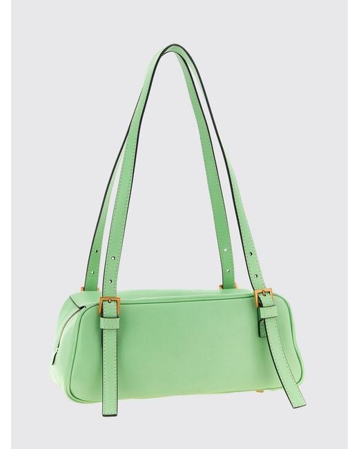 Versace Green Emblème Small Leather Shoulder Bag With Medusa Logo